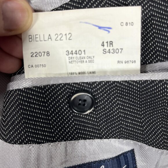 Coppley Blazer Mens 41R Wool Herringbone Sport Coat Jacket Made in Canada Union - Picture 5 of 14